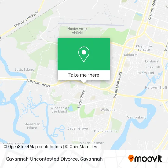 Savannah Uncontested Divorce map