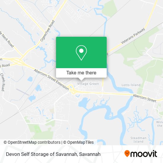 Devon Self Storage of Savannah map