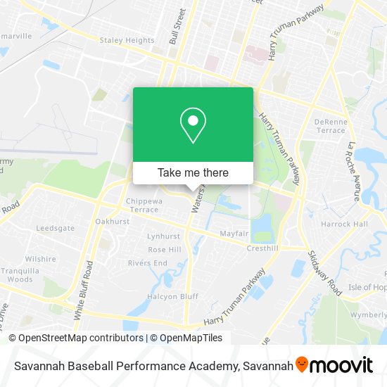 Mapa de Savannah Baseball Performance Academy