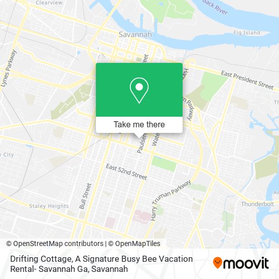 Mapa de Drifting Cottage, A Signature Busy Bee Vacation Rental- Savannah Ga