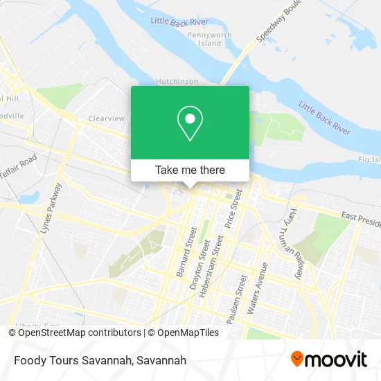 Foody Tours Savannah map