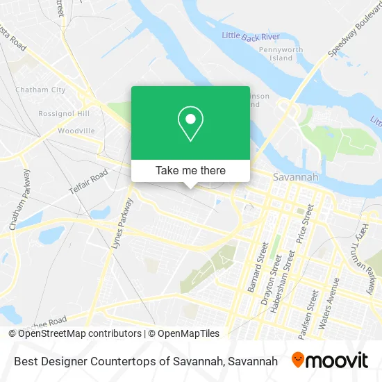 Best Designer Countertops of Savannah map