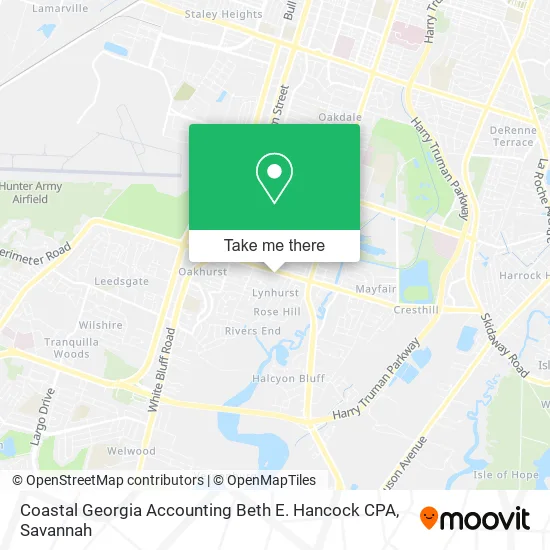 Coastal Georgia Accounting Beth E. Hancock CPA map