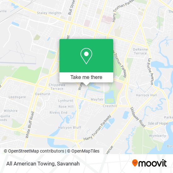 Mapa de All American Towing