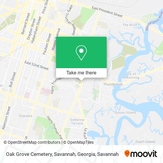 Oak Grove Cemetery, Savannah, Georgia map