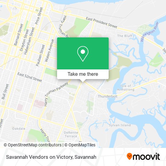 Mapa de Savannah Vendors on Victory