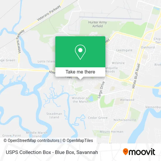 USPS Collection Box - Blue Box map