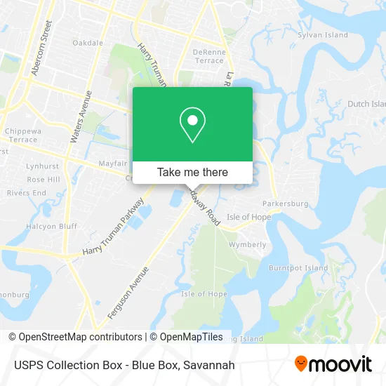 Mapa de USPS Collection Box - Blue Box