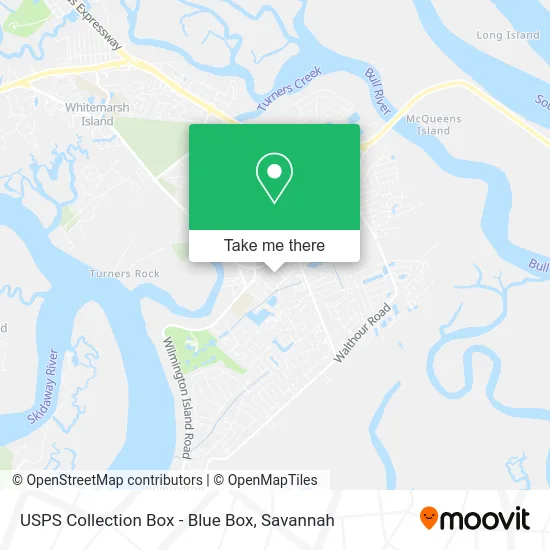 Mapa de USPS Collection Box - Blue Box