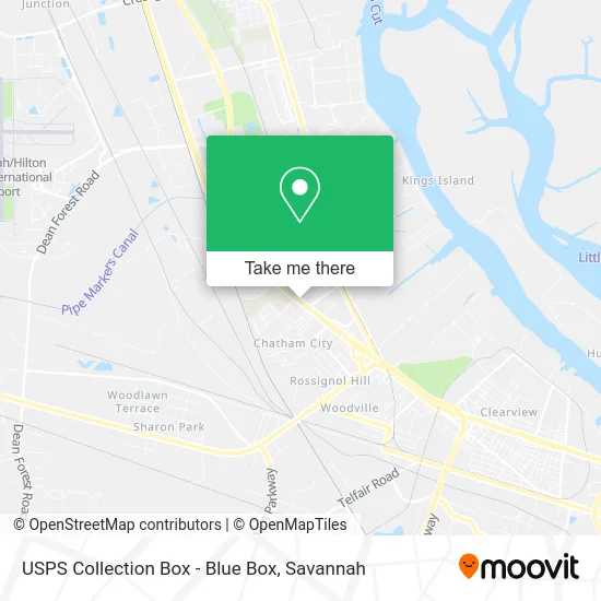 Mapa de USPS Collection Box - Blue Box
