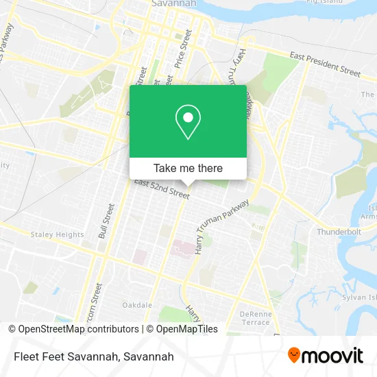Fleet Feet Savannah map