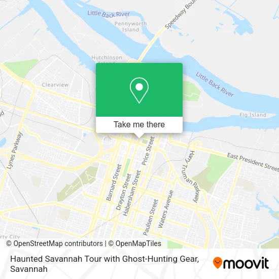 Mapa de Haunted Savannah Tour with Ghost-Hunting Gear
