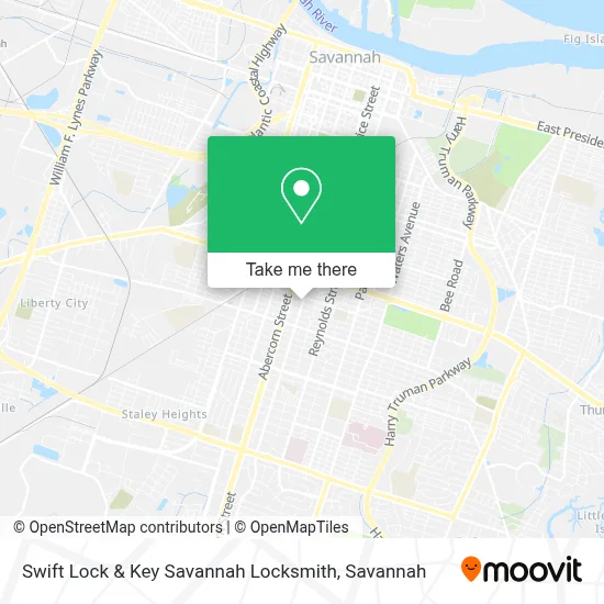 Swift Lock & Key Savannah Locksmith map
