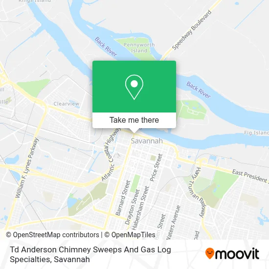 Td Anderson Chimney Sweeps And Gas Log Specialties map