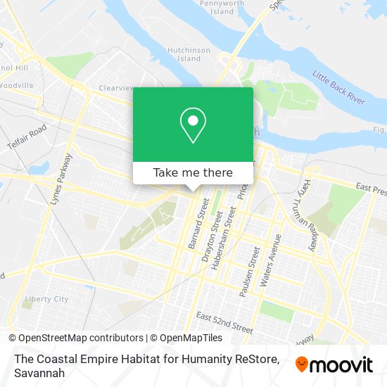 The Coastal Empire Habitat for Humanity ReStore map