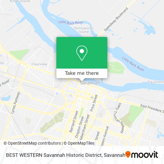 BEST WESTERN Savannah Historic District map