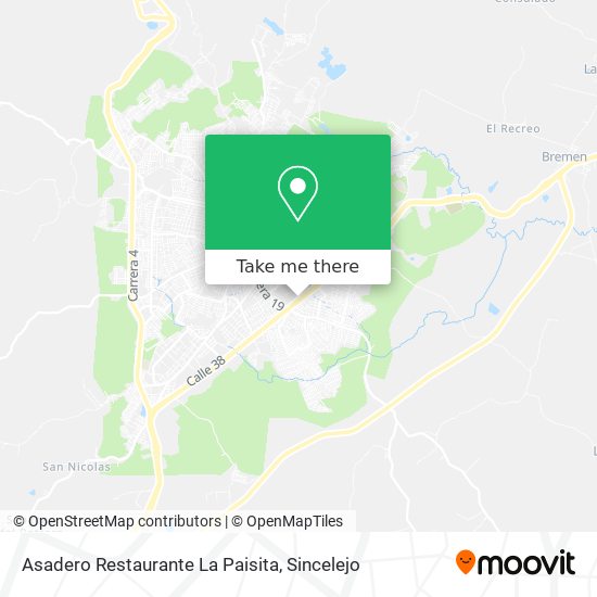 Mapa de Asadero Restaurante La Paisita