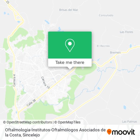 Mapa de Oftalmologia-Institutos-Oftalmólogos Asociados de la Costa