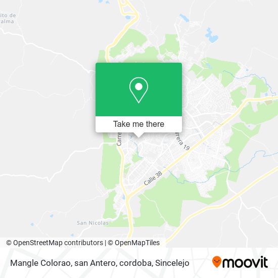 Mangle Colorao, san Antero, cordoba map