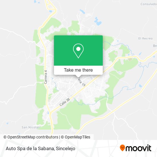 Mapa de Auto Spa de la Sabana