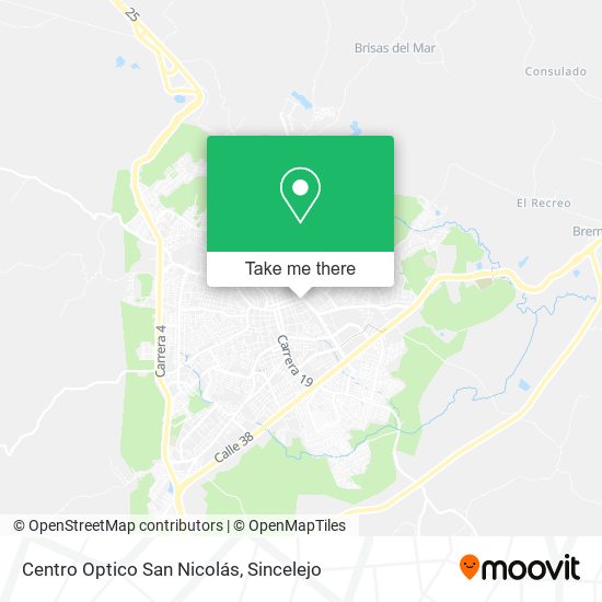 Mapa de Centro Optico San Nicolás
