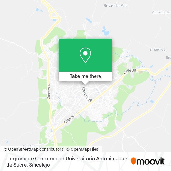 Corposucre Corporacion Universitaria Antonio Jose de Sucre map