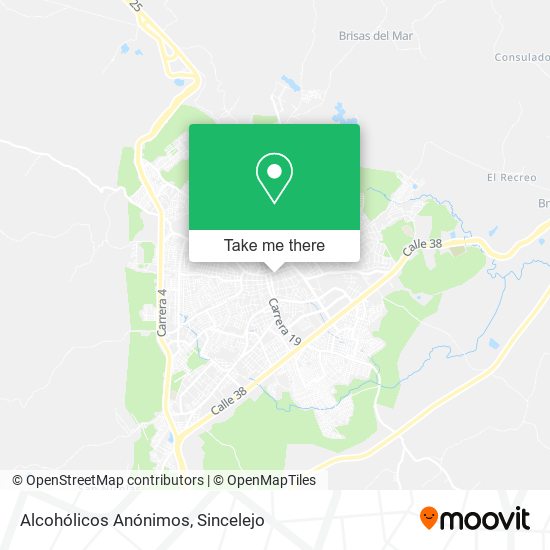 Alcohólicos Anónimos map