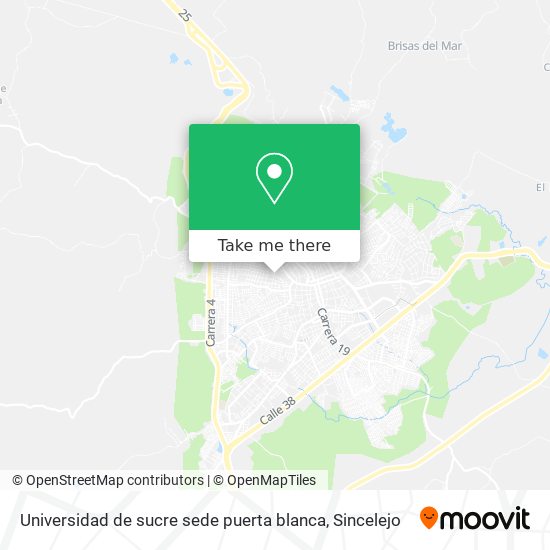 Universidad de sucre sede puerta blanca map