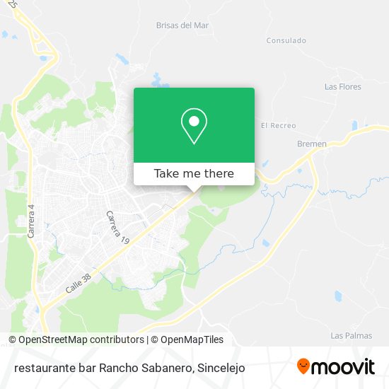 restaurante bar Rancho Sabanero map