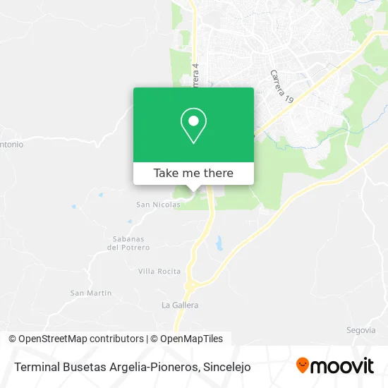 Terminal Busetas Argelia-Pioneros map