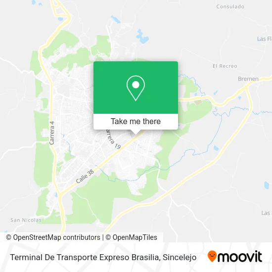 Mapa de Terminal De Transporte Expreso Brasilia