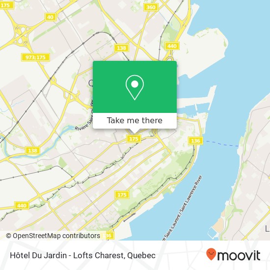 Hôtel Du Jardin - Lofts Charest map