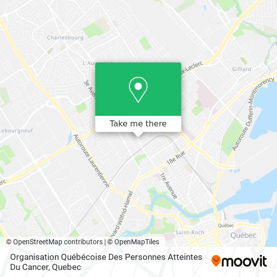 Organisation Québécoise Des Personnes Atteintes Du Cancer map