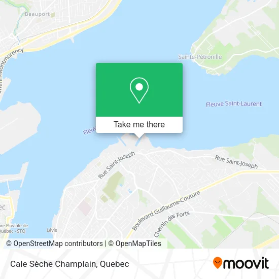 Cale Sèche Champlain map