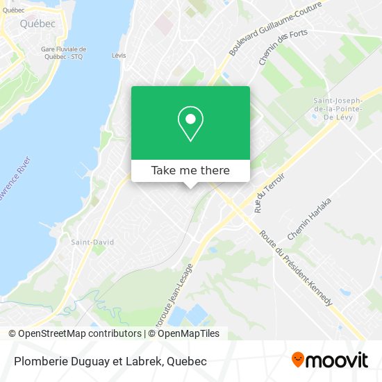 Plomberie Duguay et Labrek map