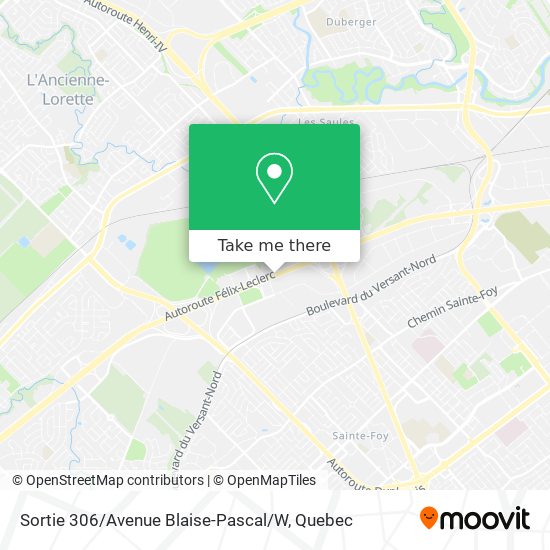 Sortie 306 / Avenue Blaise-Pascal / W map