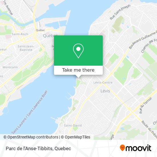 Parc de l'Anse-Tibbits map
