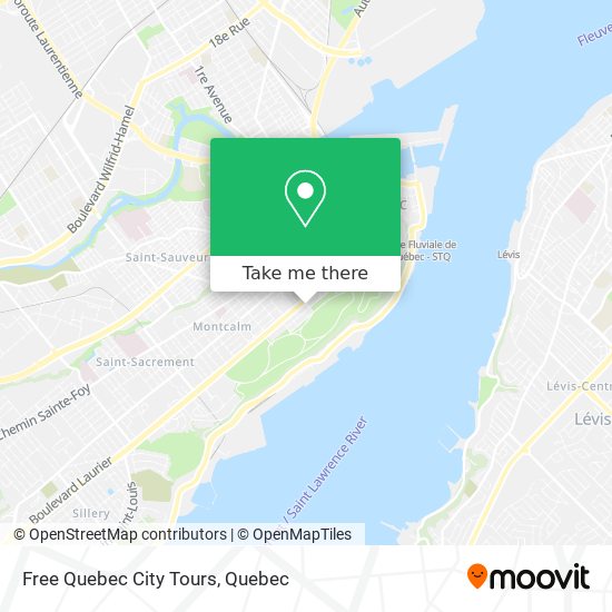 Free Quebec City Tours map