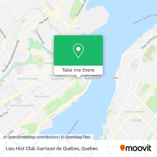 Lieu Hist Club Garrison de Québec map