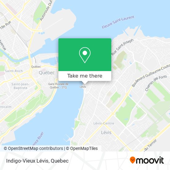 Indigo-Vieux Lévis map