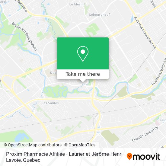 Proxim Pharmacie Affiliée - Laurier et Jérôme-Henri Lavoie map