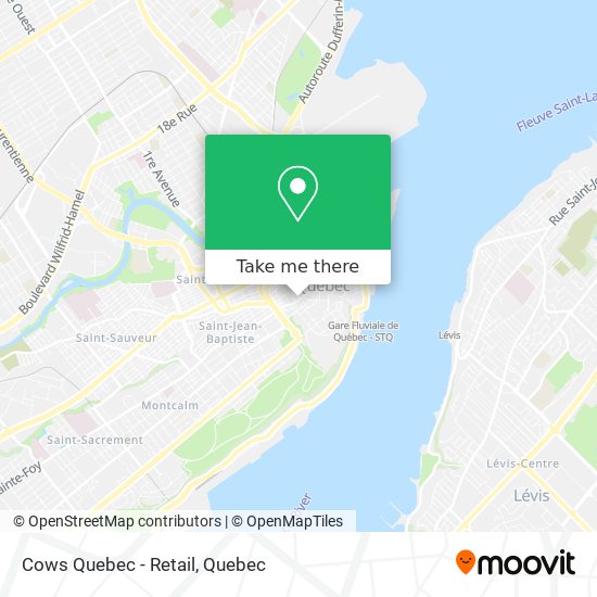 Cows Quebec - Retail map