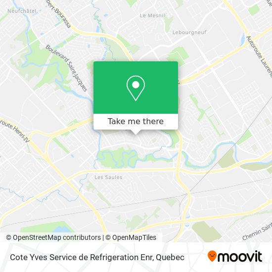 Cote Yves Service de Refrigeration Enr map