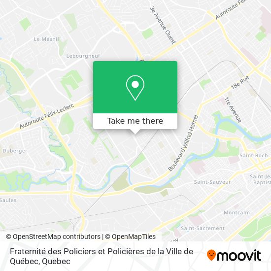 Fraternité des Policiers et Policières de la Ville de Québec map