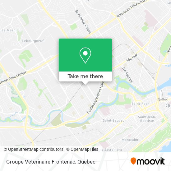 Groupe Veterinaire Frontenac map