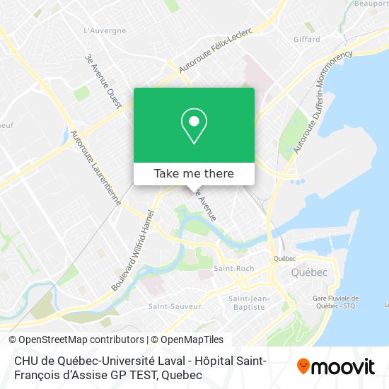 CHU de Québec-Université Laval - Hôpital Saint-François d’Assise GP TEST map