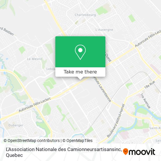 L'Association Nationale des Camionneursartisansinc map