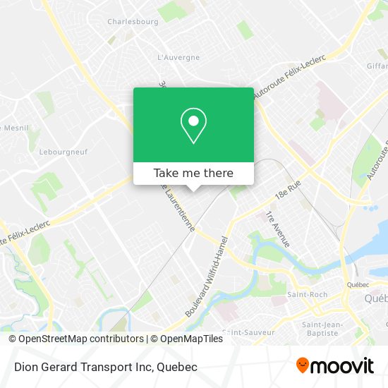 Dion Gerard Transport Inc map