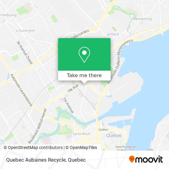 Quebec Aubaines Recycle map