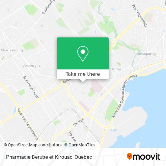 Pharmacie Berube et Kirouac map